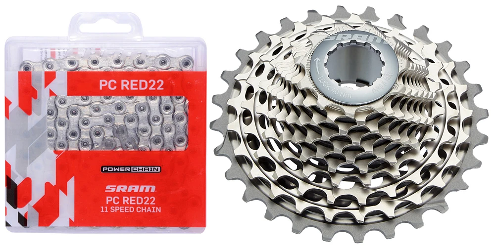 SRAM Red Kit D'usure Cassette XG-1190+PC Red Chaîne 11 Vitesses 1 SRAM Red Kit D'usure Cassette XG-1190+PC Red Chaîne 11 Vitesses